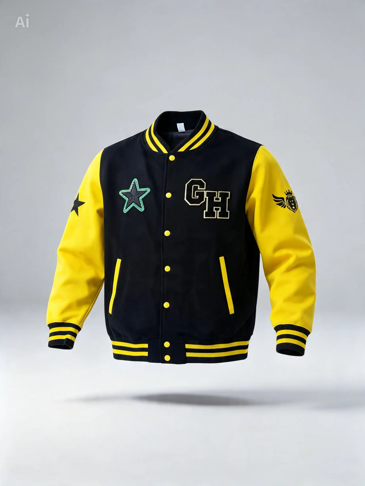 GH gold varsity jacket