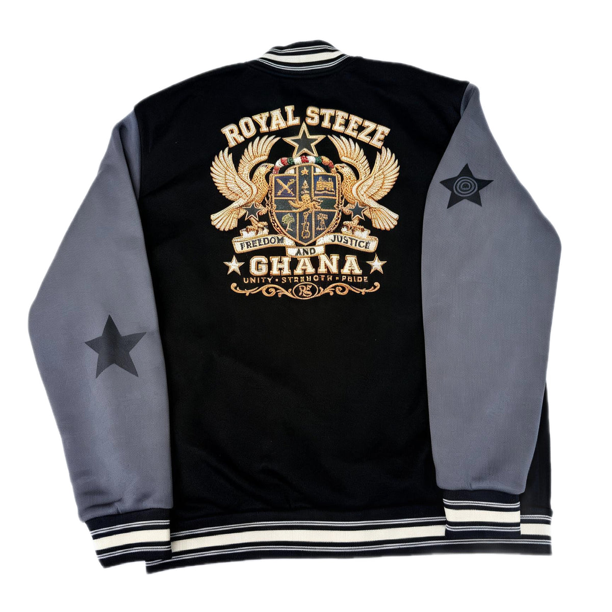 GH black and grey varsity jacket