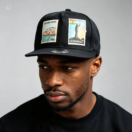 Ghana stamps snapback hat/cap
