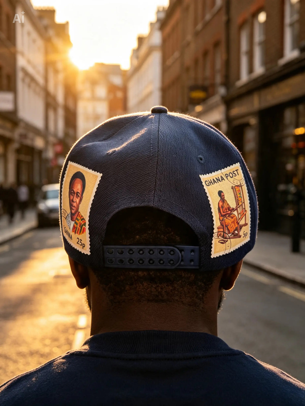 Ghana stamps snapback hat/cap