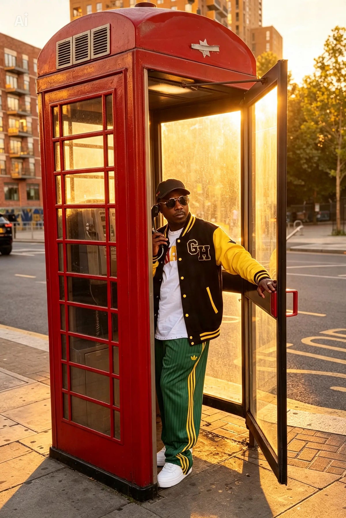 GH gold varsity jacket