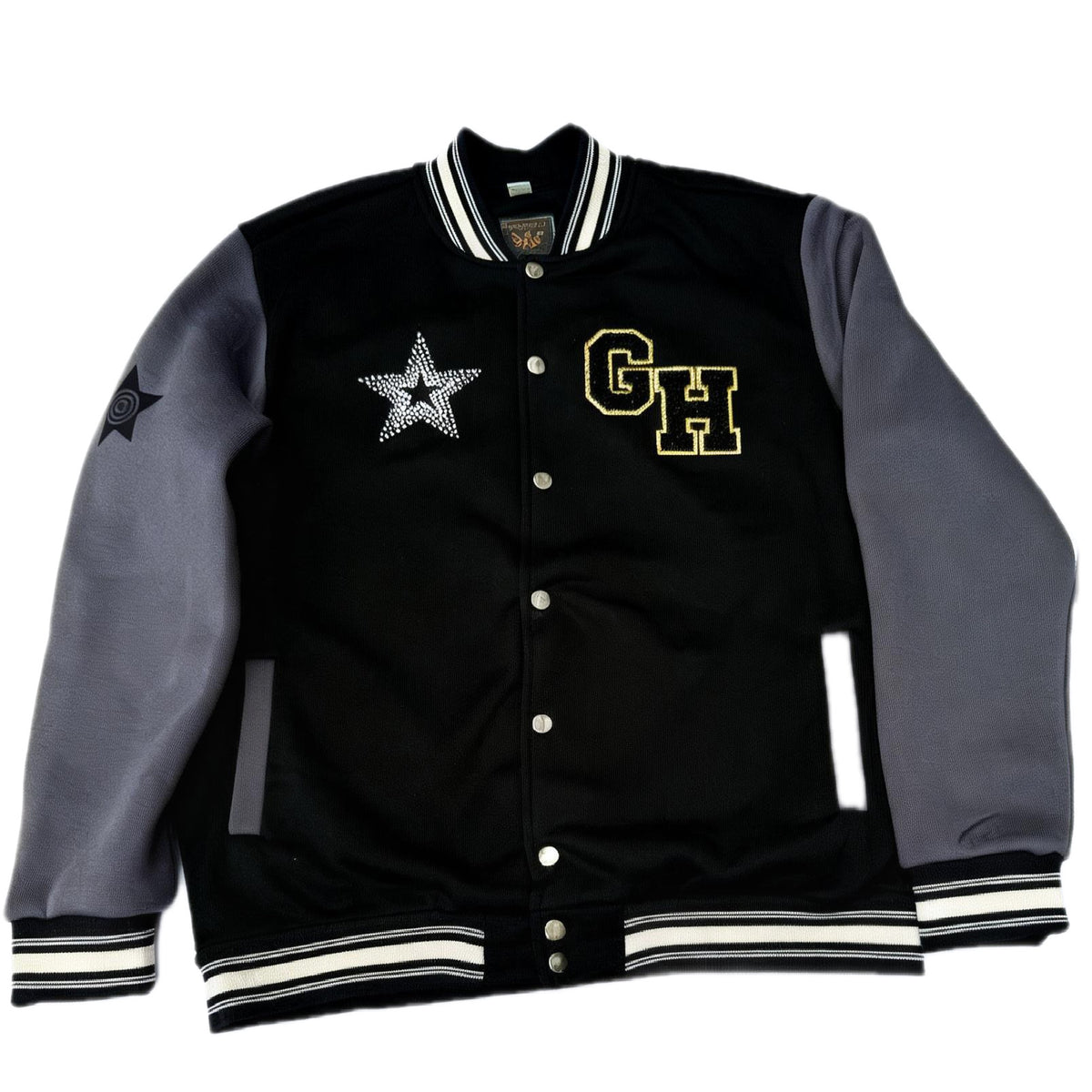 GH black and grey varsity jacket