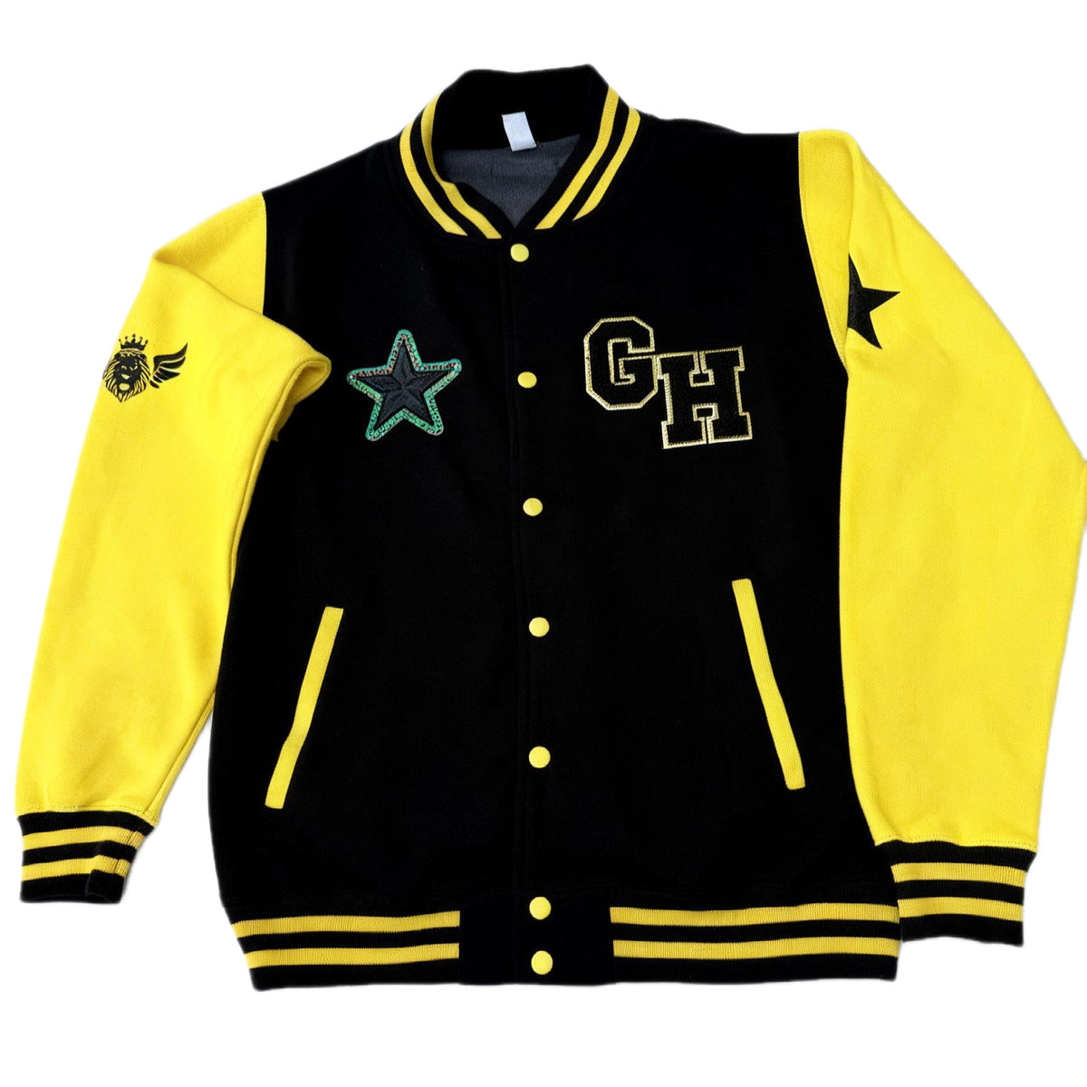 GH gold varsity jacket