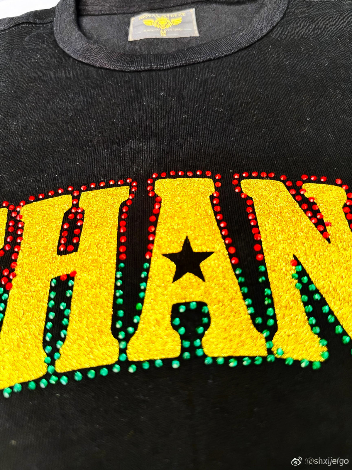 GH Stone blings, Black T shirt